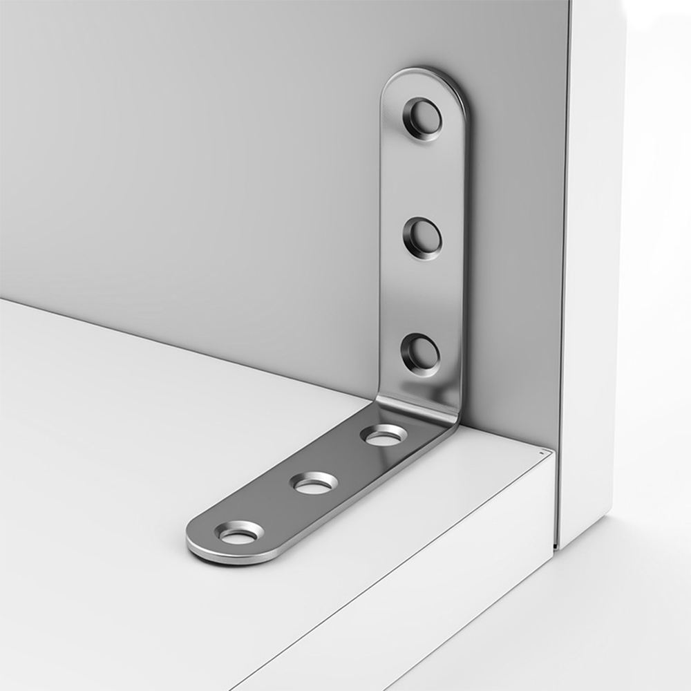 20PCS L Bracket Corner Brace with 120 Screws Stainless Steel 90 Degree Right Angle 6 Holes Joint Fastener for Wood Chair Bookshelf Board - Image 3