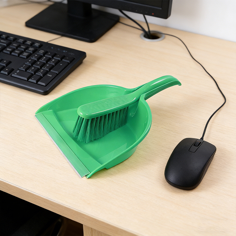 Dustpan and Brush Set Clips Together Compact Storage Plastic Dustpan Brush Set for Cleaning Sweeping Random Colours - Image 3