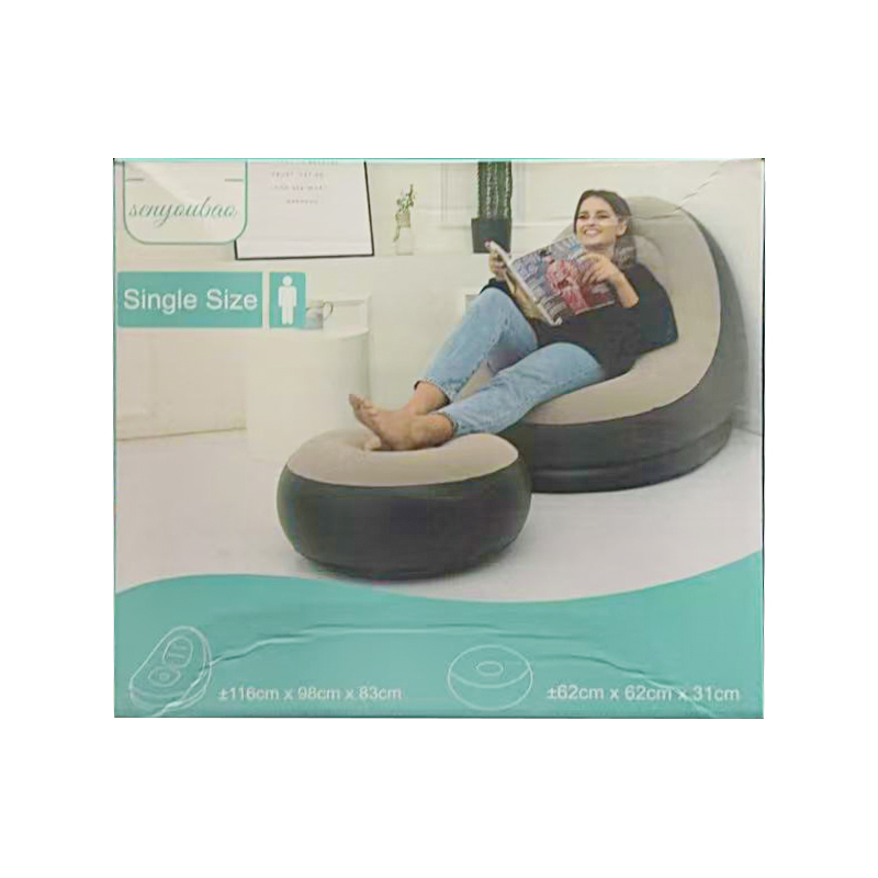 2PCS Inflatable Chair With Foot Stool Inflatable Couch Portable Inflatable Chairs for Gaming Reading Movie Watching Camping - Image 5