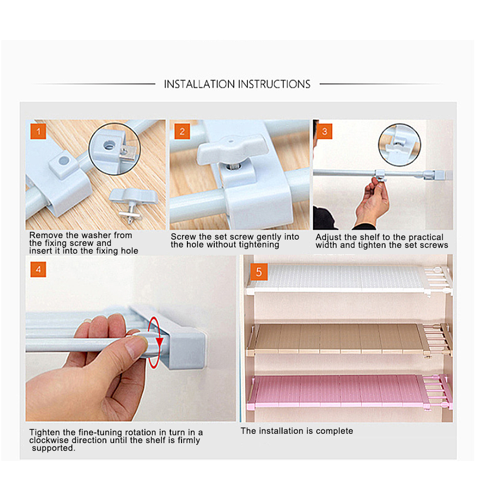 Adjustable Extendable Rack Closet Cupboard Divider Rack Storage Organizer Shelf Easy to install - Image 8