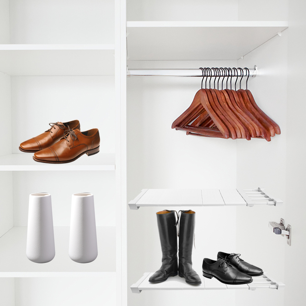 Adjustable Extendable Rack Closet Cupboard Divider Rack Storage Organizer Shelf Easy to install - Image 10