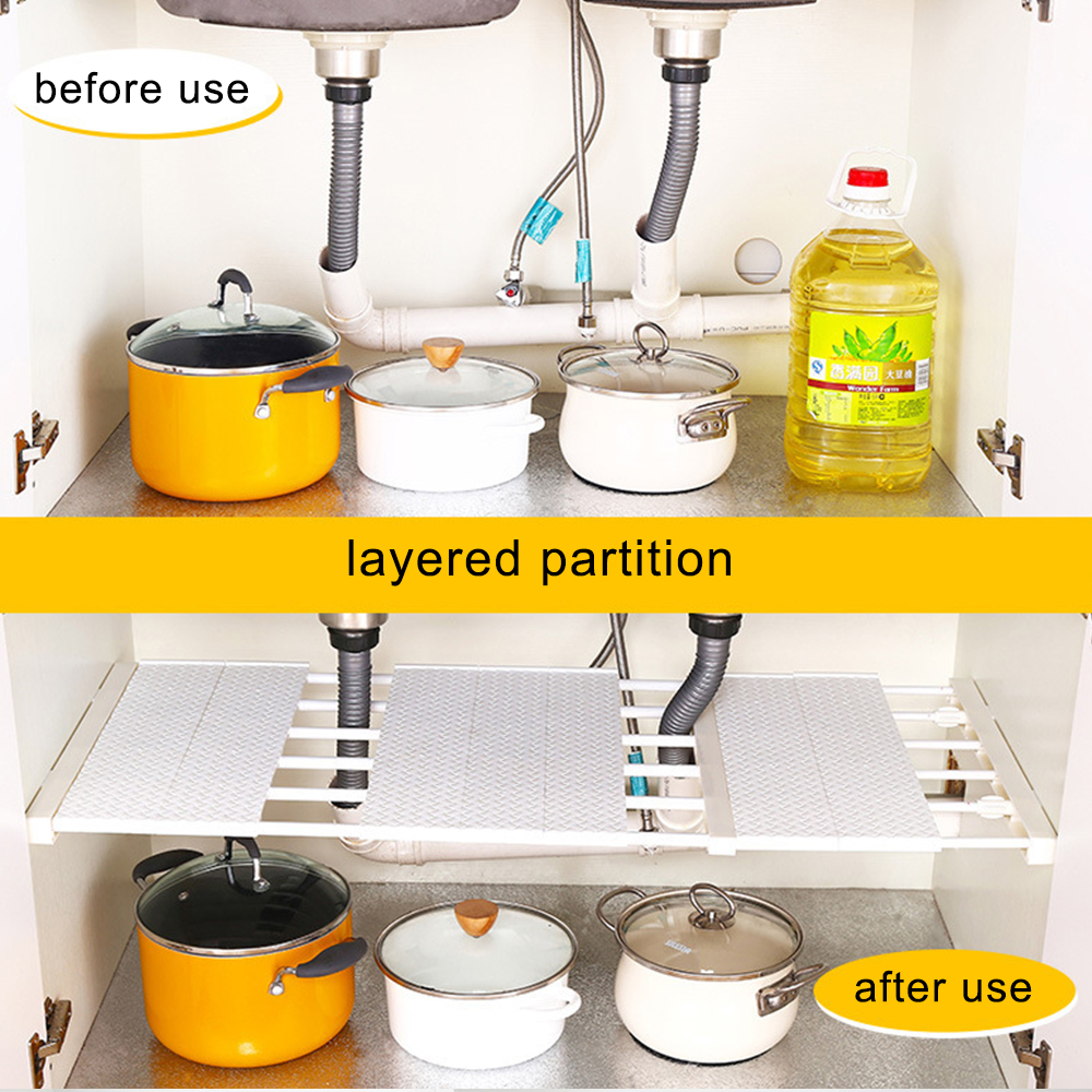 Adjustable Extendable Rack Closet Cupboard Divider Rack Storage Organizer Shelf Easy to install - Image 12